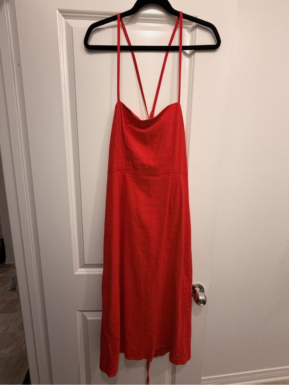 wild fable Red Midi Slip Dress with Double Straps